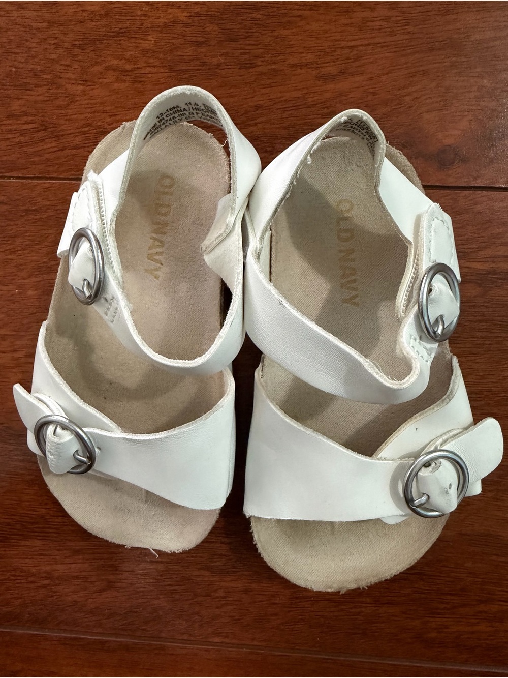 Old Navy White Cork Footbed Kids Sandals with Gold Accent Size 12-18M - Picture 8 of 10